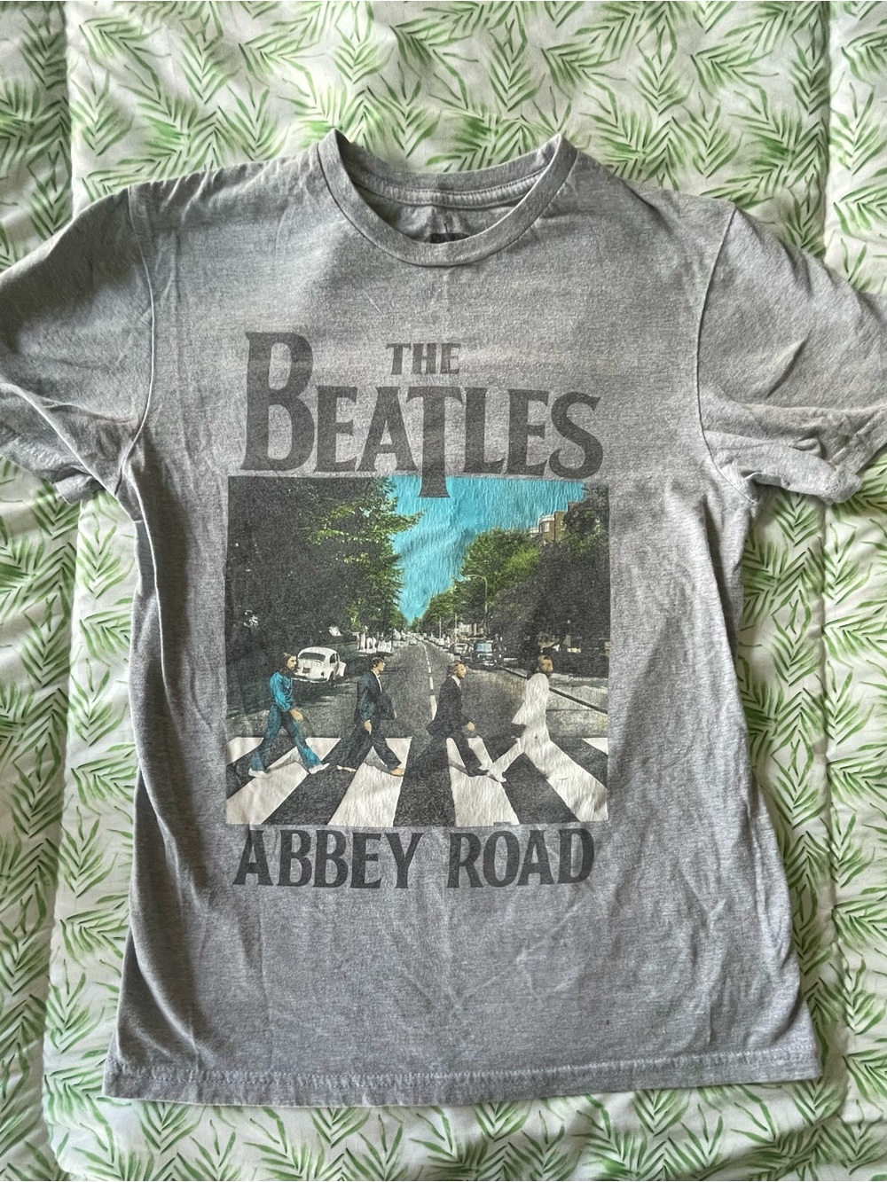 The Beatles Grey Logo Crewneck Tee